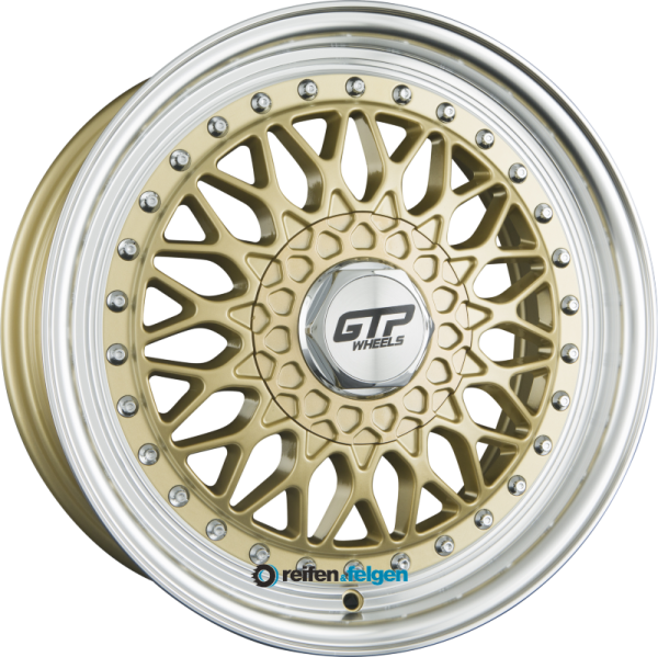 GTP WHEELS GTP 040 7.5x17 ET30 4x100 NB57.1 Gold Felgenbett Poliert werk91-4 7,5x17 ET30 4x100 Alufelge Gold