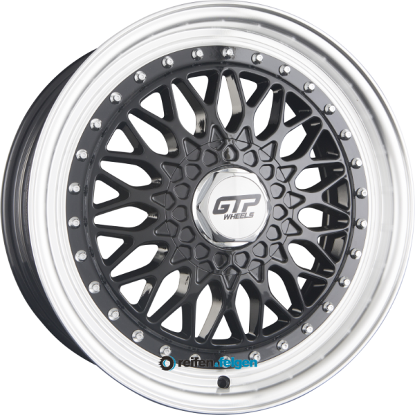 GTP WHEELS GTP 072 7x16 ET30 4x100 NB57.1 Schwarz Felgenbett Poliert
