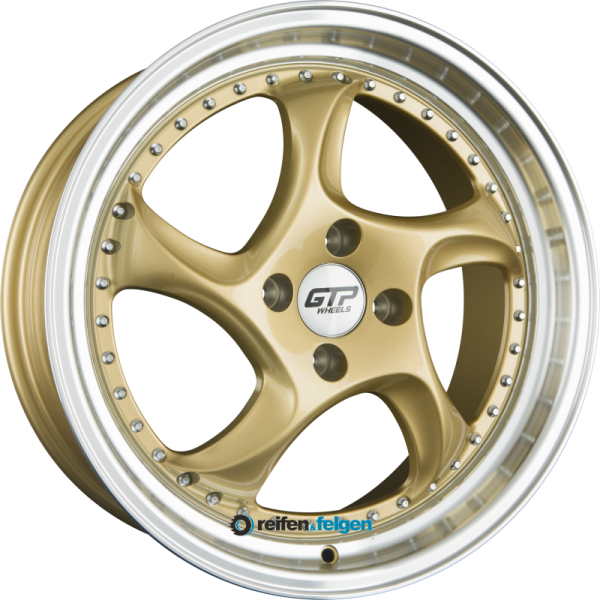 GTP WHEELS GTP 083 7.5x17 ET35 4x100 NB73.1 Gold Felgenbett Poliert werk91-4 7,5x17 ET35 4x100 Alufelge Gold