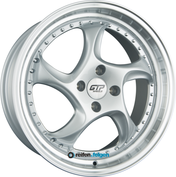 GTP WHEELS GTP 083 7.5x17 ET35 4x100 NB73.1 Silber Felgenbett Poliert werk91-4 7,5x17 ET35 4x100 Alufelge