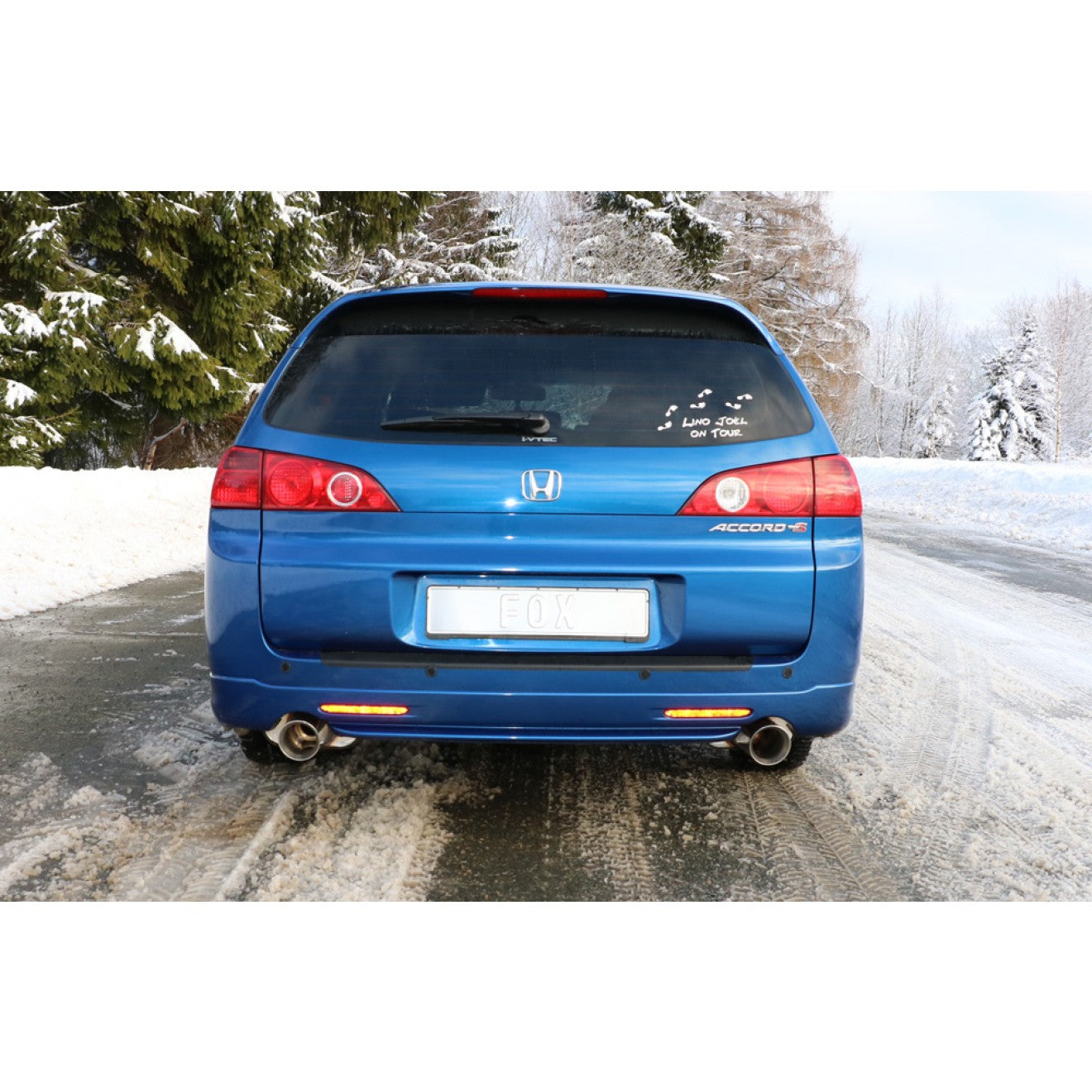 Fox Duplex Auspuff Sportauspuff Endschalldämpfer für Honda Accord VII Tourer 2.4