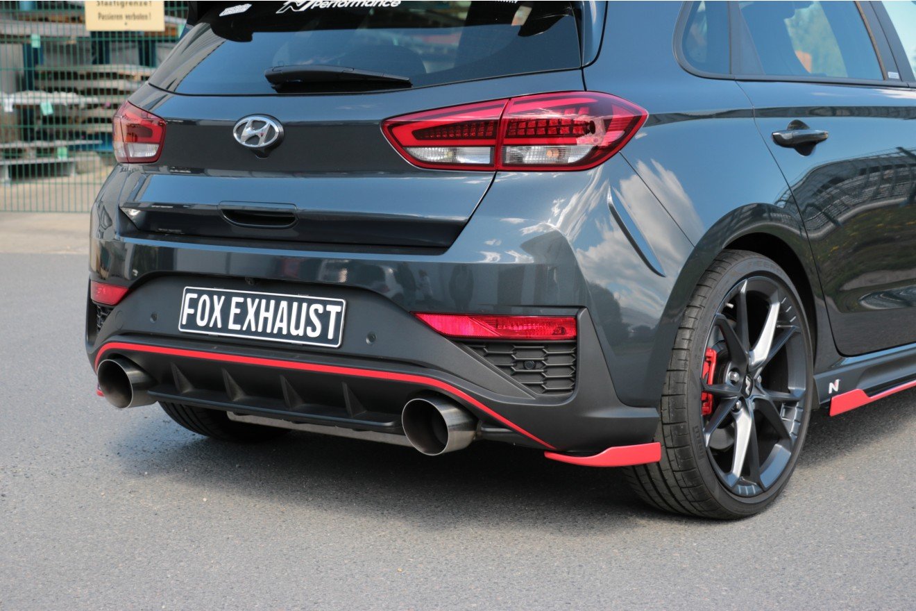 Fox Duplex Endrohrpaar für Hyundai i30N Facelift auf original Endschalldämpfer