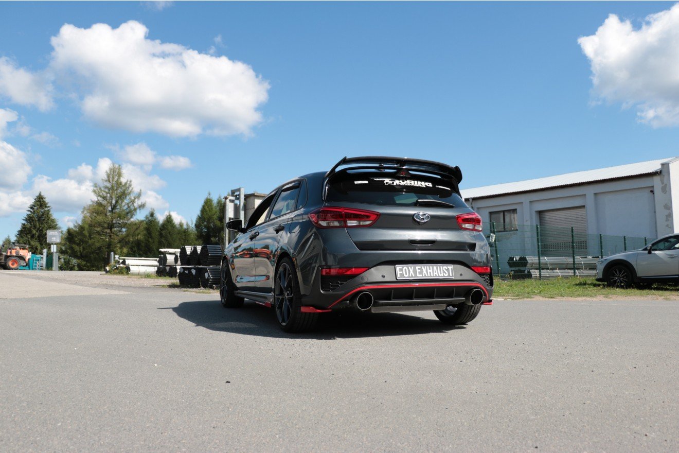 Fox Duplex Endrohrpaar für Hyundai i30N Facelift auf original Endschalldämpfer