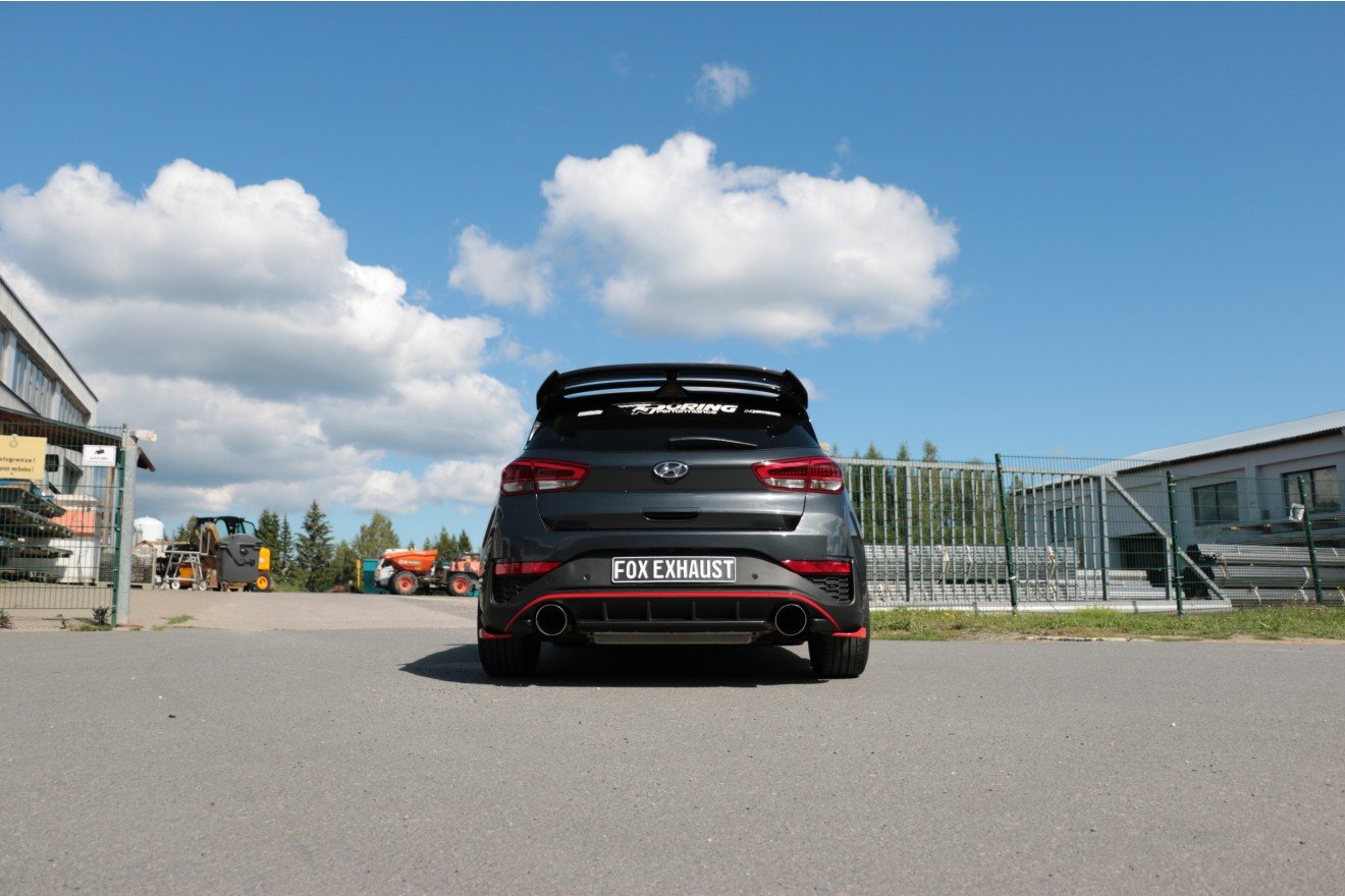 Fox Duplex Endrohrpaar für Hyundai i30N Facelift auf original Endschalldämpfer