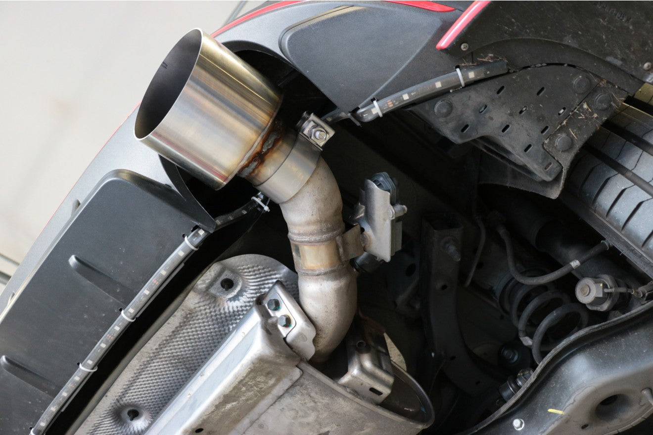 Fox Duplex Endrohrpaar für Hyundai i30N Facelift auf original Endschalldämpfer