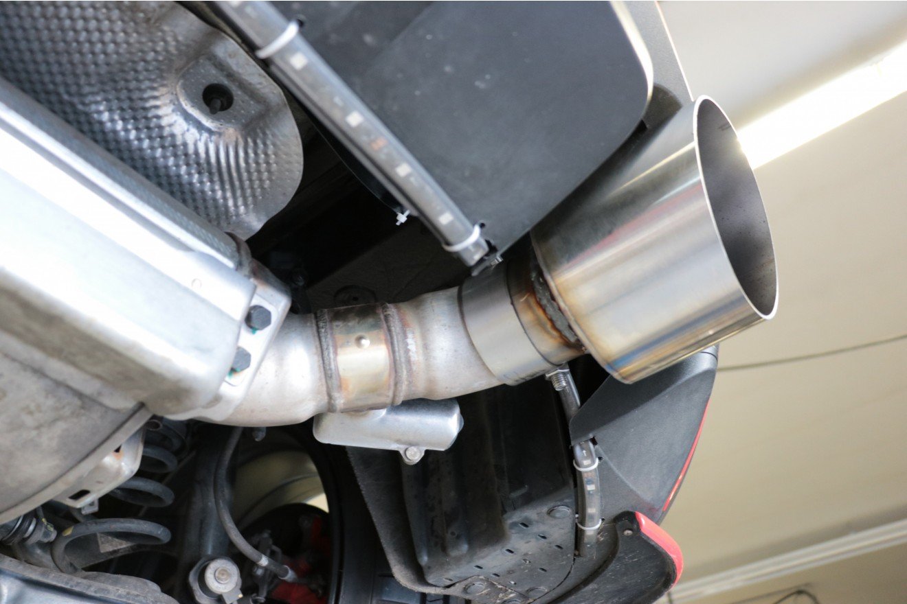 Fox Duplex Endrohrpaar für Hyundai i30N Facelift auf original Endschalldämpfer