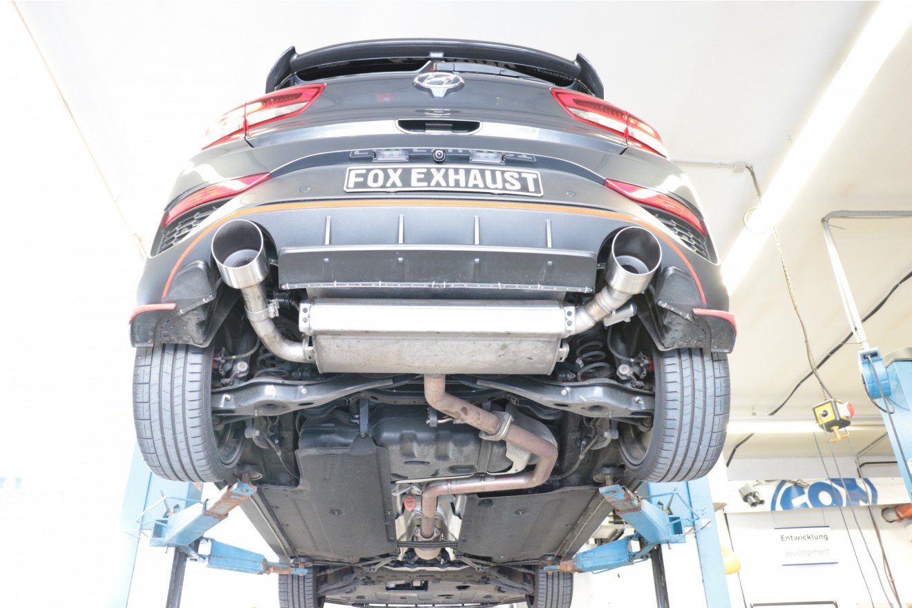 Fox Duplex Endrohrpaar für Hyundai i30N Facelift auf original Endschalldämpfer