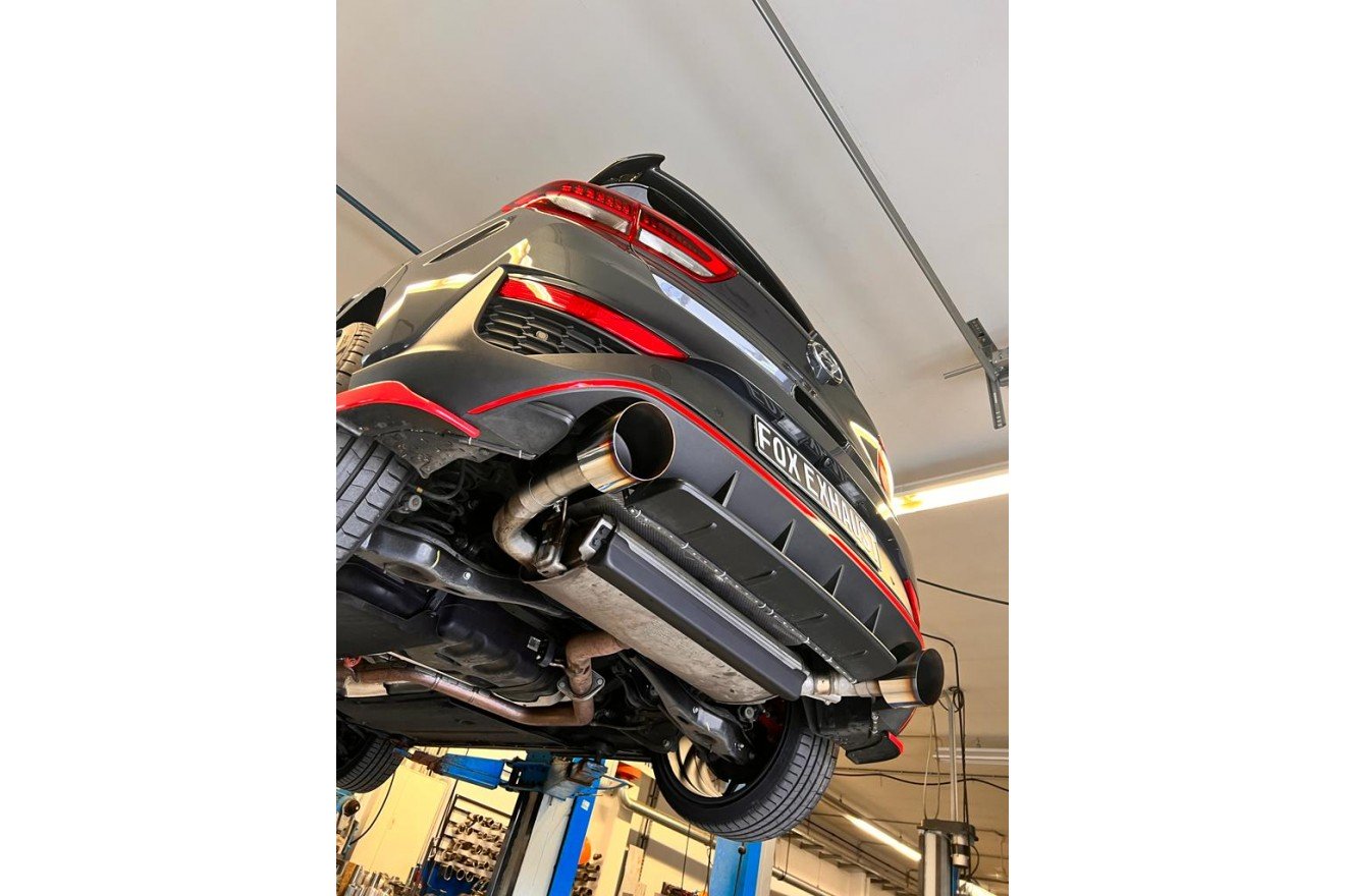 Fox Duplex Endrohrpaar für Hyundai i30N Facelift auf original Endschalldämpfer