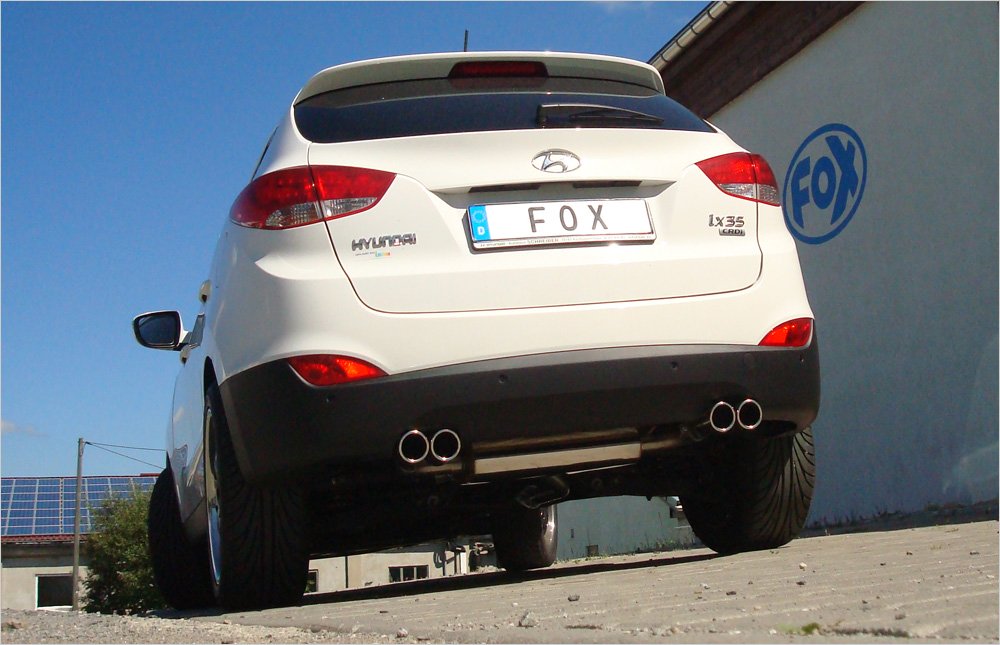 Fox Duplex Auspuff Sportauspuff Endschalldämpfer für Hyundai ix35 Bj. ab 2007