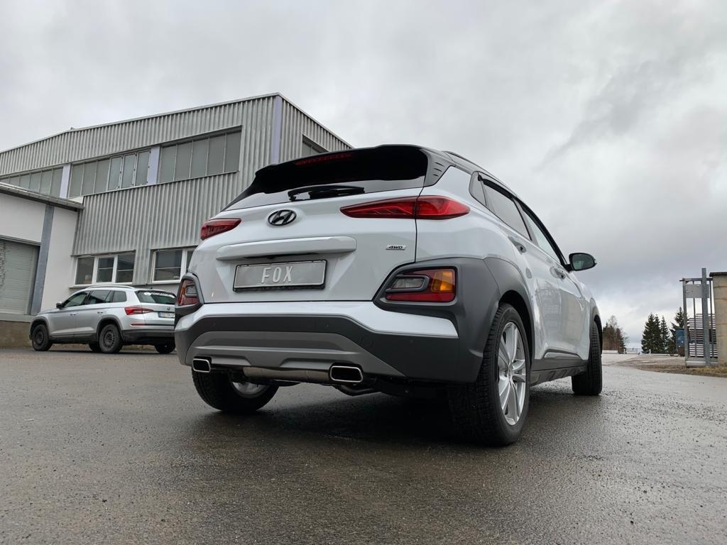 Fox Duplex Auspuff Sportauspuff Endschalldämpfer für Hyundai Kona 1.6l 130kW