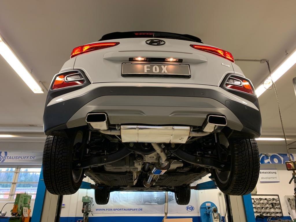 Fox Duplex Auspuff Sportauspuff Endschalldämpfer für Hyundai Kona 1.6l 130kW
