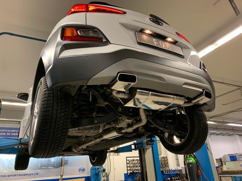 Fox Duplex Auspuff Sportauspuff Endschalldämpfer für Hyundai Kona 1.6l 130kW