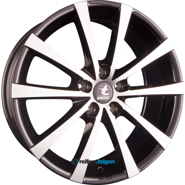 itWHEELS ALICE 7x17 ET42 5x114.3 NB67.1 Glanzschwarz Poliert