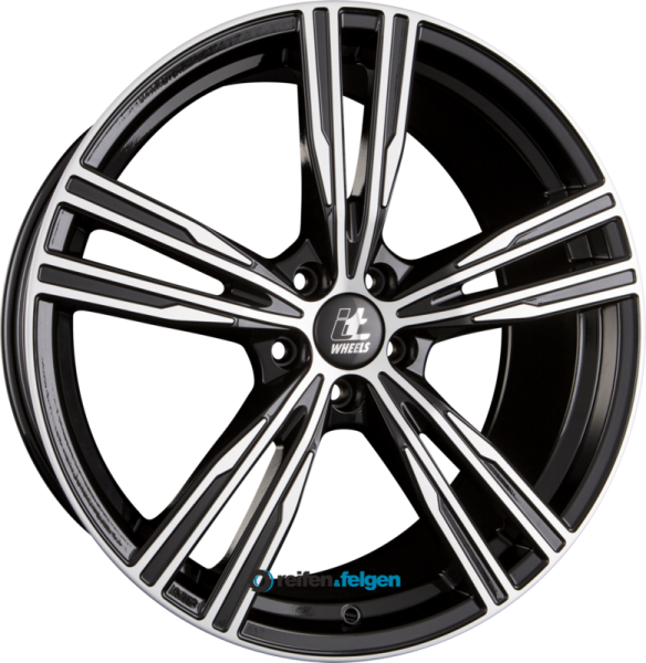 itWHEELS AMOS 8.5x20 ET35 5x114.3 NB64.1 Glanzschwarz Poliert