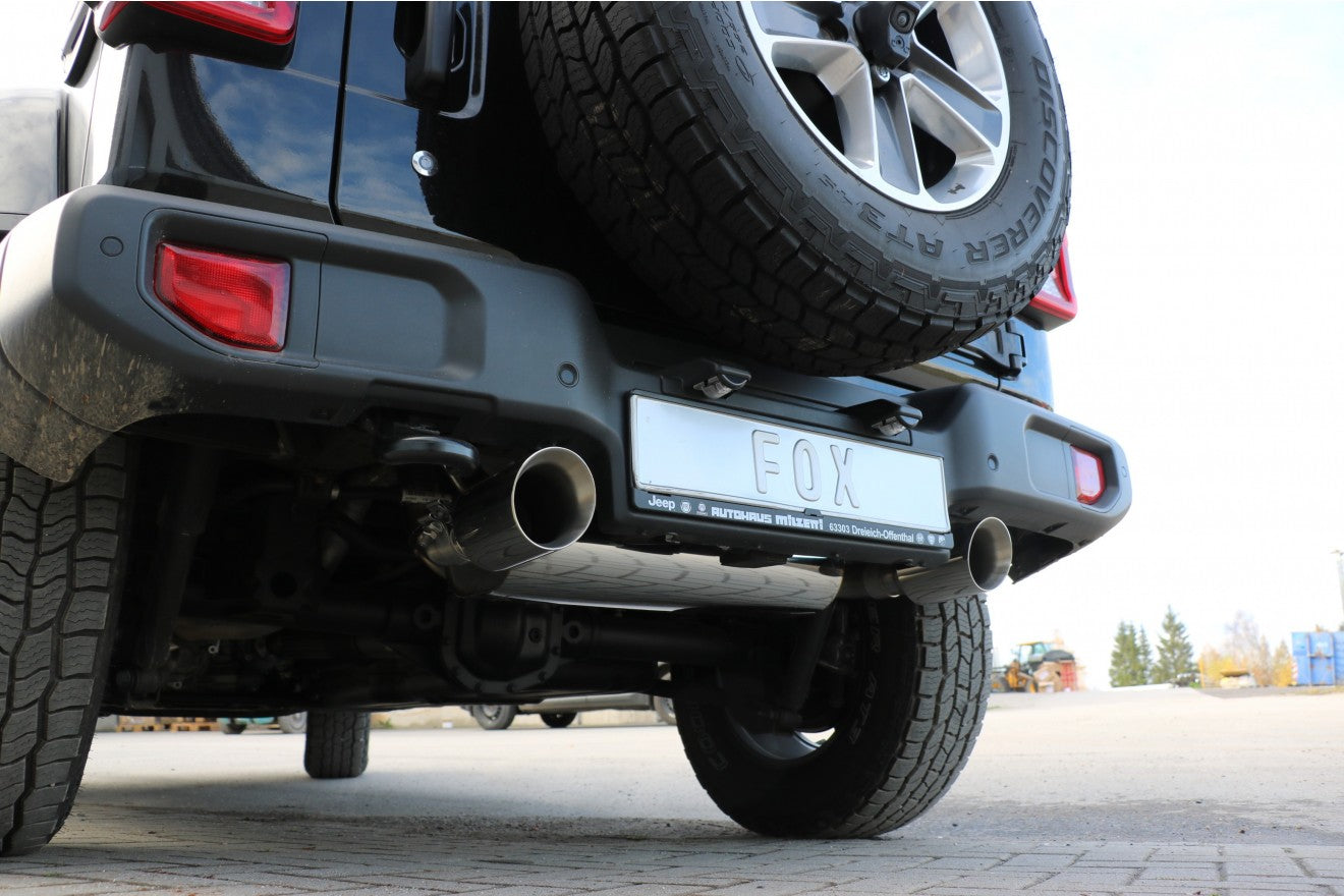 Fox Duplex Auspuff Sportauspuff Endschalldämpfer für Jeep Wrangler IV JL 2.0l