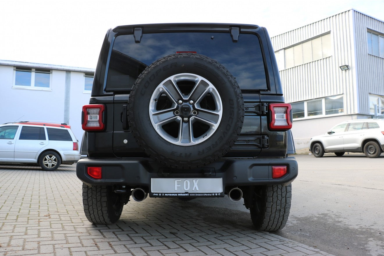 Fox Duplex Auspuff Sportauspuff Endschalldämpfer für Jeep Wrangler IV JL 2.0l