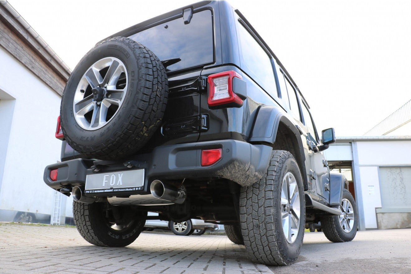 Fox Duplex Auspuff Sportauspuff Endschalldämpfer für Jeep Wrangler IV JL 2.0l