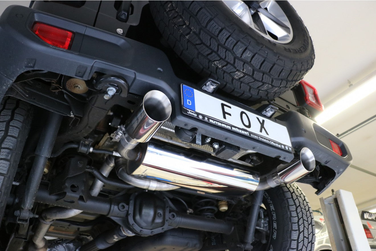 Fox Duplex Auspuff Sportauspuff Endschalldämpfer für Jeep Wrangler IV JL 2.0l