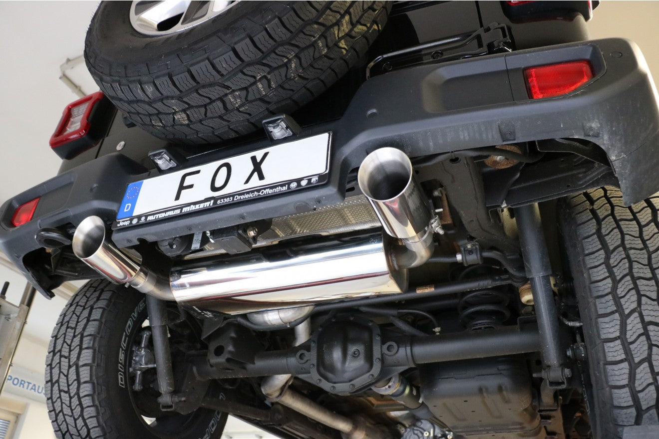 Fox Duplex Auspuff Sportauspuff Endschalldämpfer für Jeep Wrangler IV JL 2.0l