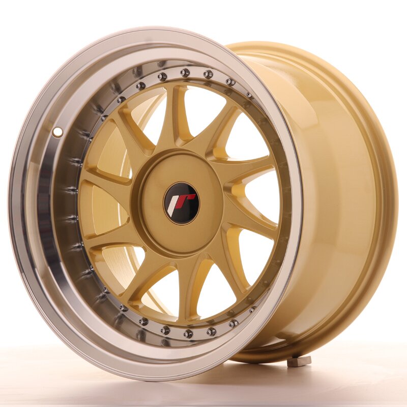 JR Wheels JR26 8x17 ET20-35 BLANK Gold w/Machined Lip