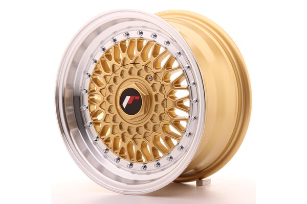 JR Wheels JR9 7x15 ET20 BLANK Gold w/Machined Lip