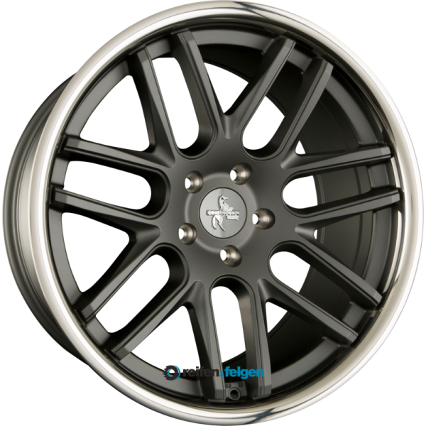 KESKIN KT14 CONCAVE 10x20 ET30 5x112 NB66.6 Titan Grey Steel Lip (TGSL)