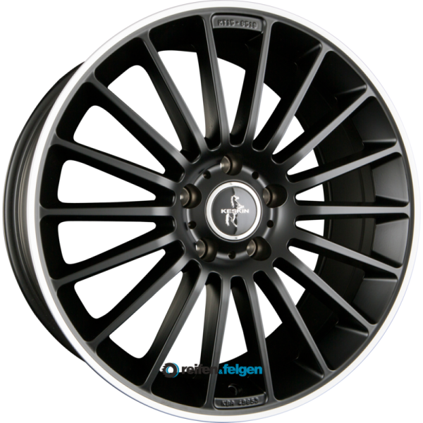 KESKIN KT15 SPEED 8.5x19 ET30 5x112 NB66.6 Matt Black Lip Polished (MBLP)