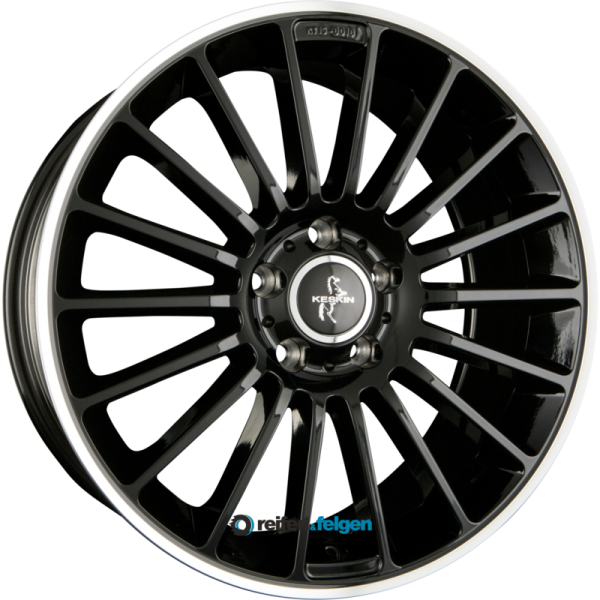 KESKIN KT15 SPEED 8.5x19 ET45 5x112 NB66.6 Black Lip Polish (BLP)