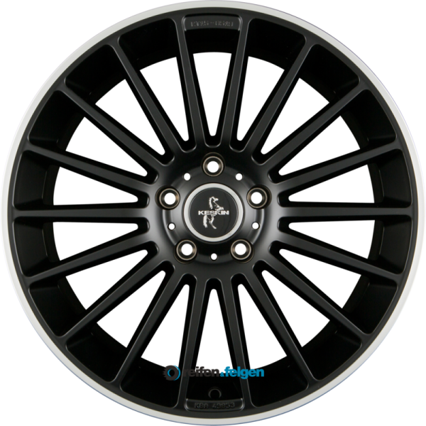 KESKIN KT15 SPEED 8.5x19 ET45 5x112 NB66.6 Matt Black Lip Polished (MBLP)