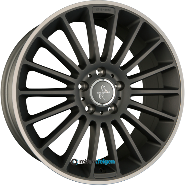 KESKIN KT15 SPEED 8.5x19 ET45 5x112 NB66.6 Titan Grey Lip Polish (TGLP)