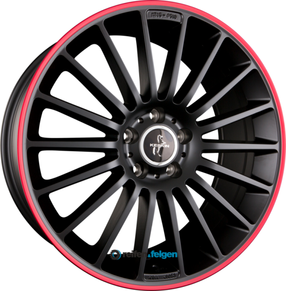 KESKIN KT15 SPEED 8x18 ET30 5x112 NB66.6 Matt Black Lip Red (MBLR)