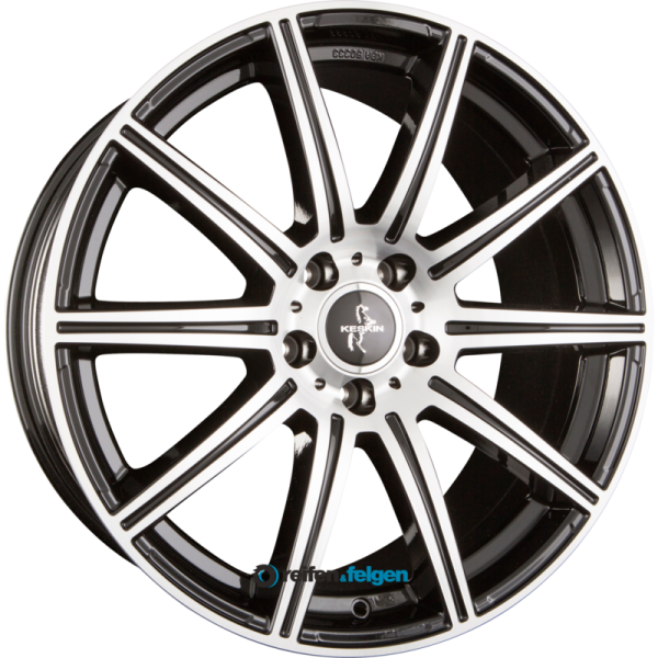 KESKIN KT16 DYNAMIC 8.5x19 ET30 5x112 NB66.6 Black Front Polished (BFP)