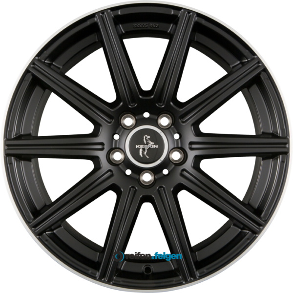 KESKIN KT16 DYNAMIC 8.5x19 ET30 5x112 NB66.6 Matt Black Lip Polished