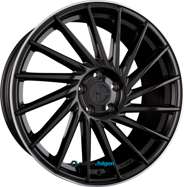 KESKIN KT17 HURRICANE 8.5x19 ET30 5x112 NB72.6 Black Lip Polish (BLP)