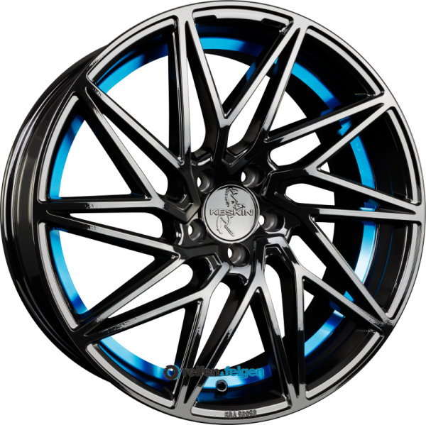 KESKIN KT20 FUTURE 8x18 ET30 5x112 NB72.6 Black Painted Blue Inside (BPBI)