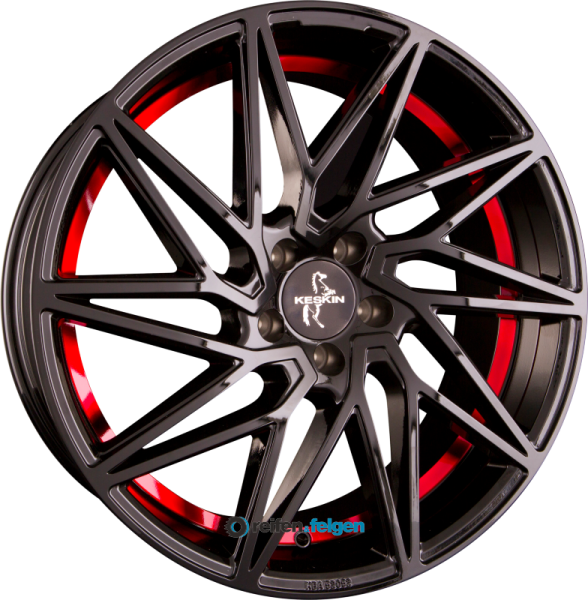 KESKIN KT20 FUTURE 8x18 ET30 5x112 NB72.6 Black Painted Red Inside (BPRI)