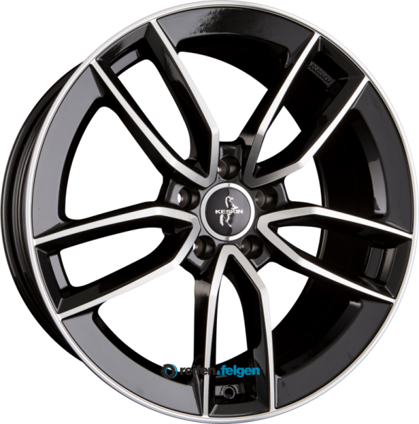KESKIN KT21 ELEGANT 7.5x17 ET45 5x112 NB66.6 Black Front Polished (BFP)