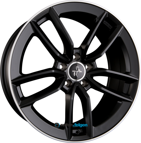 KESKIN KT21 ELEGANT 7.5x17 ET45 5x114.3 NB72.6 Matt Black Lip Polish (MBLP)