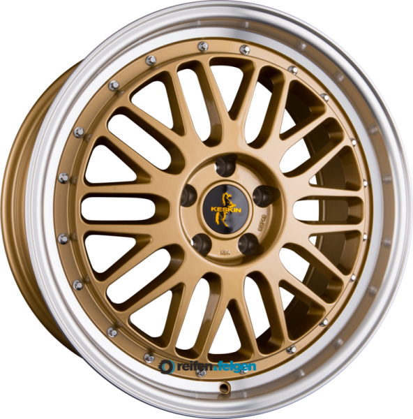 KESKIN KT22 RETRO 8.5x19 ET45 5x112 NB72.6 Gold Lip Polish (GLP)