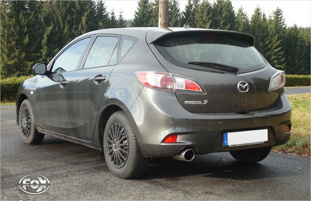 Fox Auspuff Sportauspuff Endschalldämpfer für Mazda 3 BL 1.6l 77kW Bj. 09-