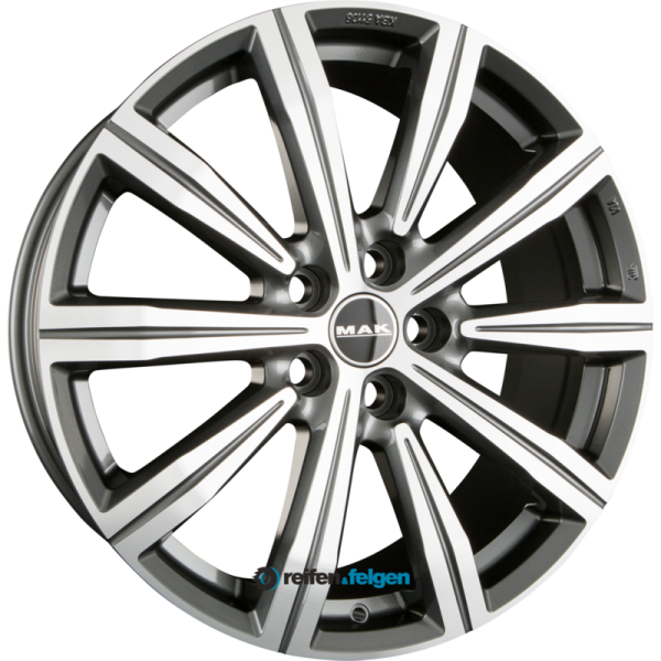 MAK BIRMINGHAM 8.5x19 ET35 5x120 NB64.1 Gun Metal Mirror Face