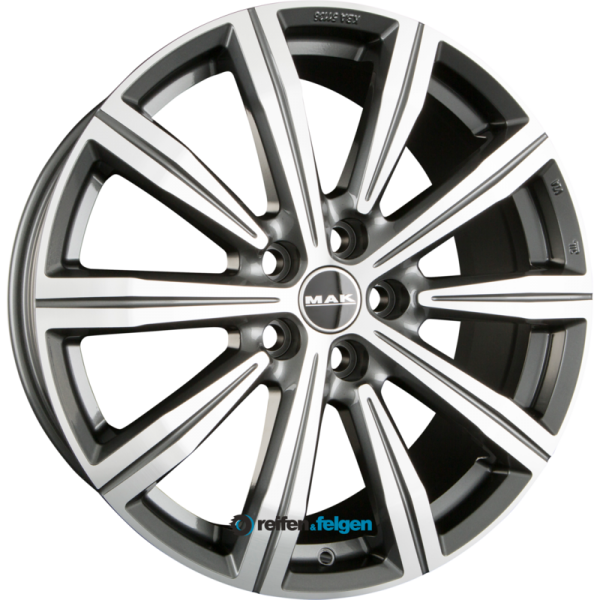 MAK BIRMINGHAM 8.5x19 ET47 5x120 NB65.1 Gun Metal Mirror Face