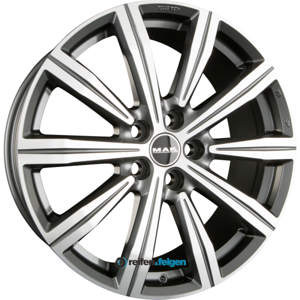 MAK BIRMINGHAM 9.5x22 ET43 5x120 NB72.6 Gun Metal Mirror Face