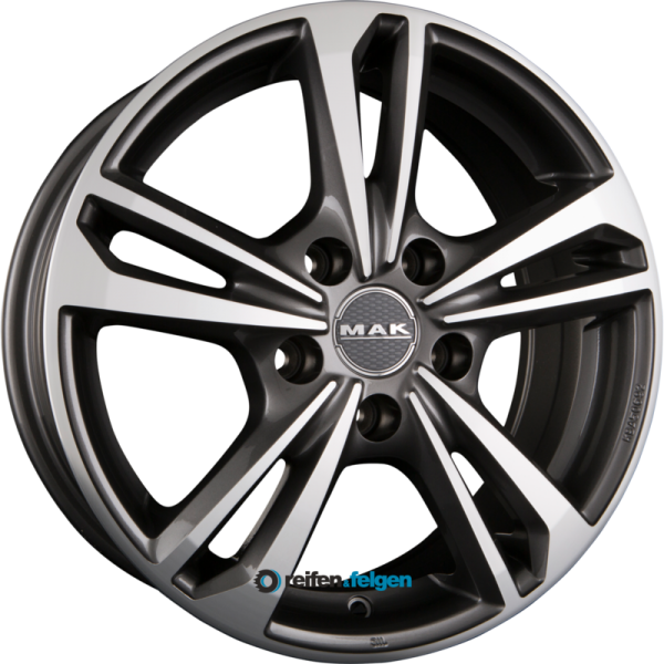 MAK EMBLEMA 8x18 ET40 5x114.3 NB67.1 Gun Metal Mirror Face