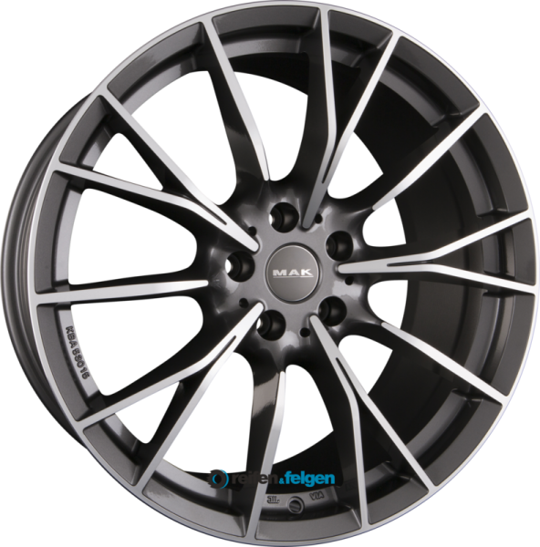 MAK FABRIK 9.5x19 ET46 5x120 NB72.6 Gun Metal Mirror Face