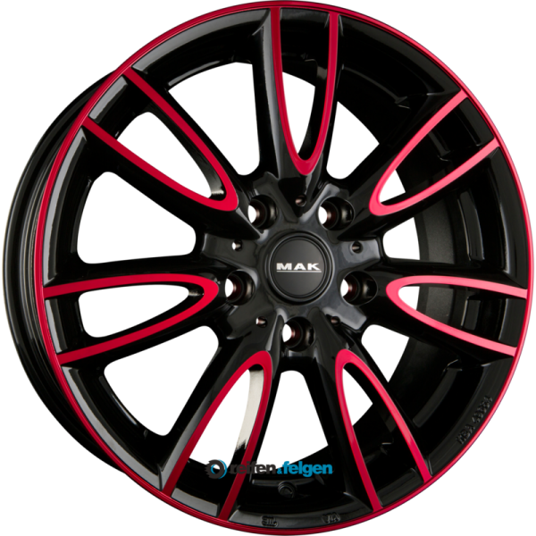 MAK JACKIE 7x17 ET54 5x112 NB66.6 Black & Red