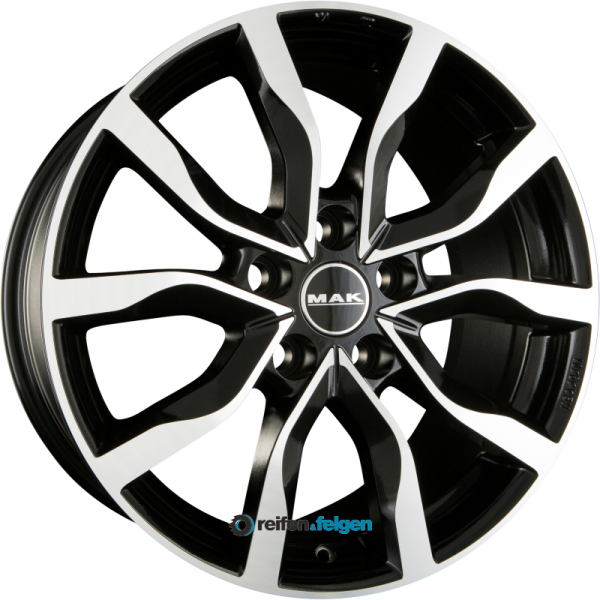 MAK KÖLN 8x19 ET45 5x112 NB57.1 Black Mirror Face werk91-4 8x19 ET45 5x112 Alufelge Schwarz