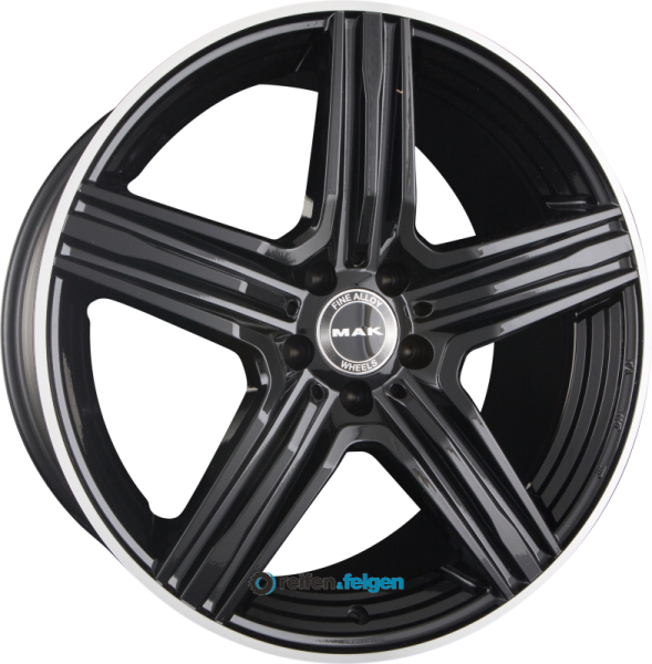 MAK LEWIS 9.5x20 ET43 5x112 NB66.6 Gloss Black Mirror Ring
