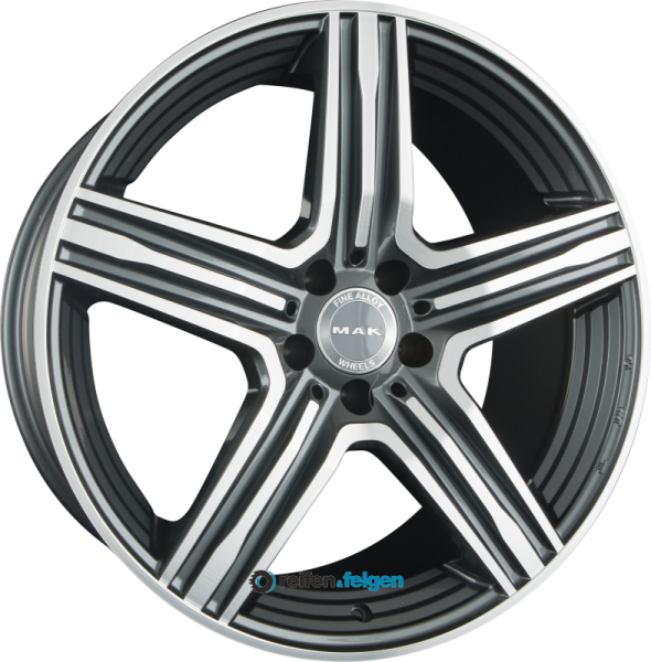 MAK LEWIS 9.5x20 ET43 5x112 NB66.6 Gun Metal Mirror Face