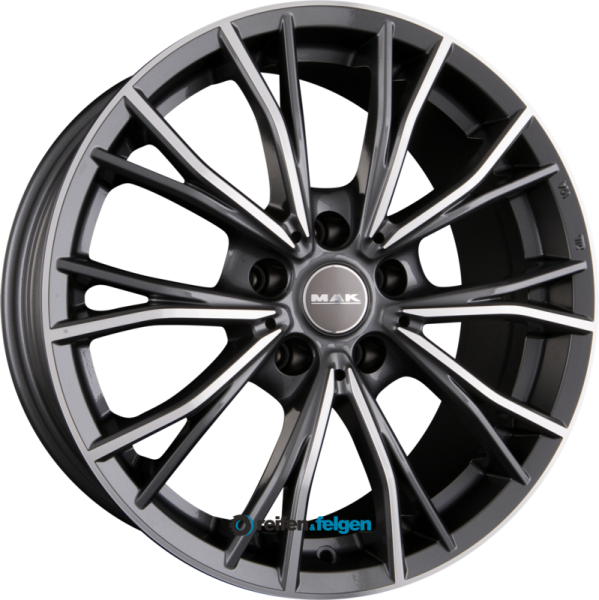 MAK MARK 7.5x17 ET52 5x112 NB66.6 Gun Metal Mirror Face